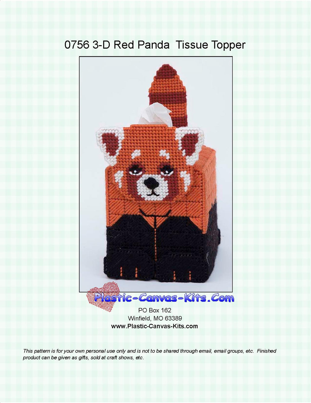 Red Panda 3-D Tissue Topper