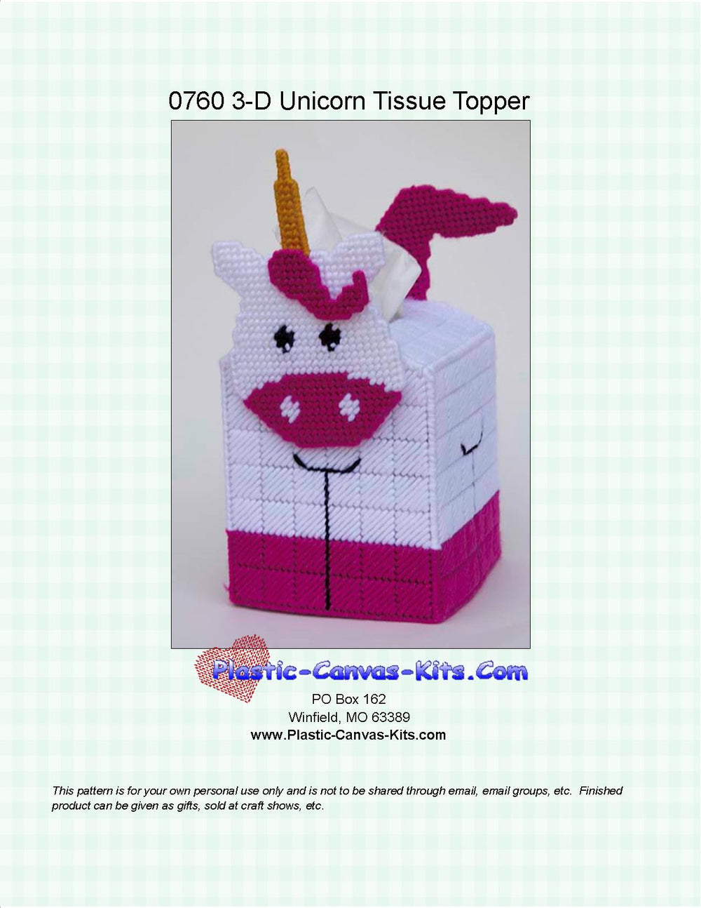 Unicorn 3-D Tissue Topper