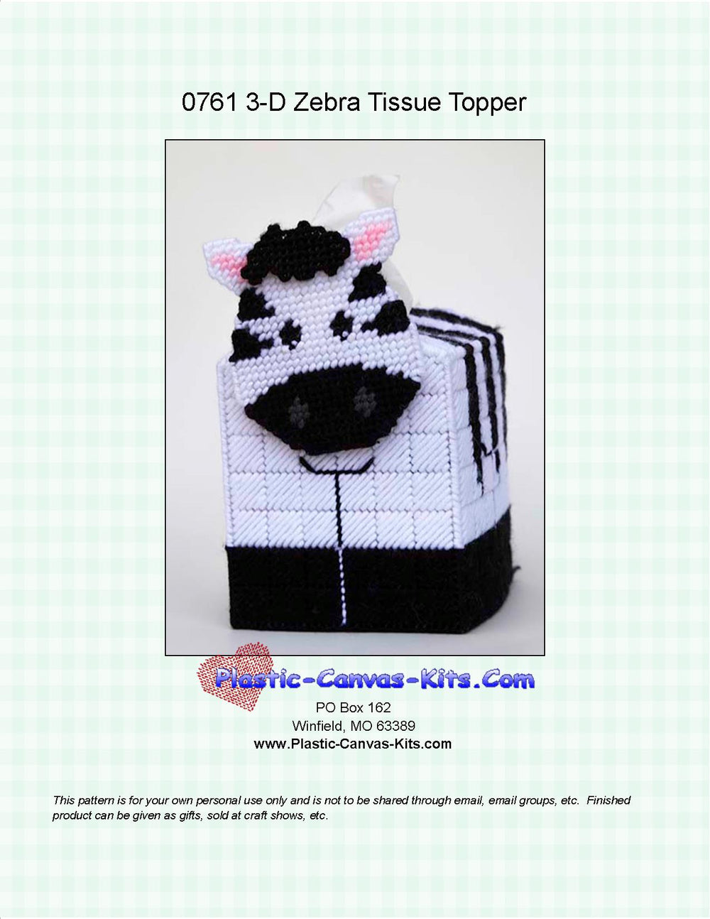 Zebra 3-D Tissue Topper