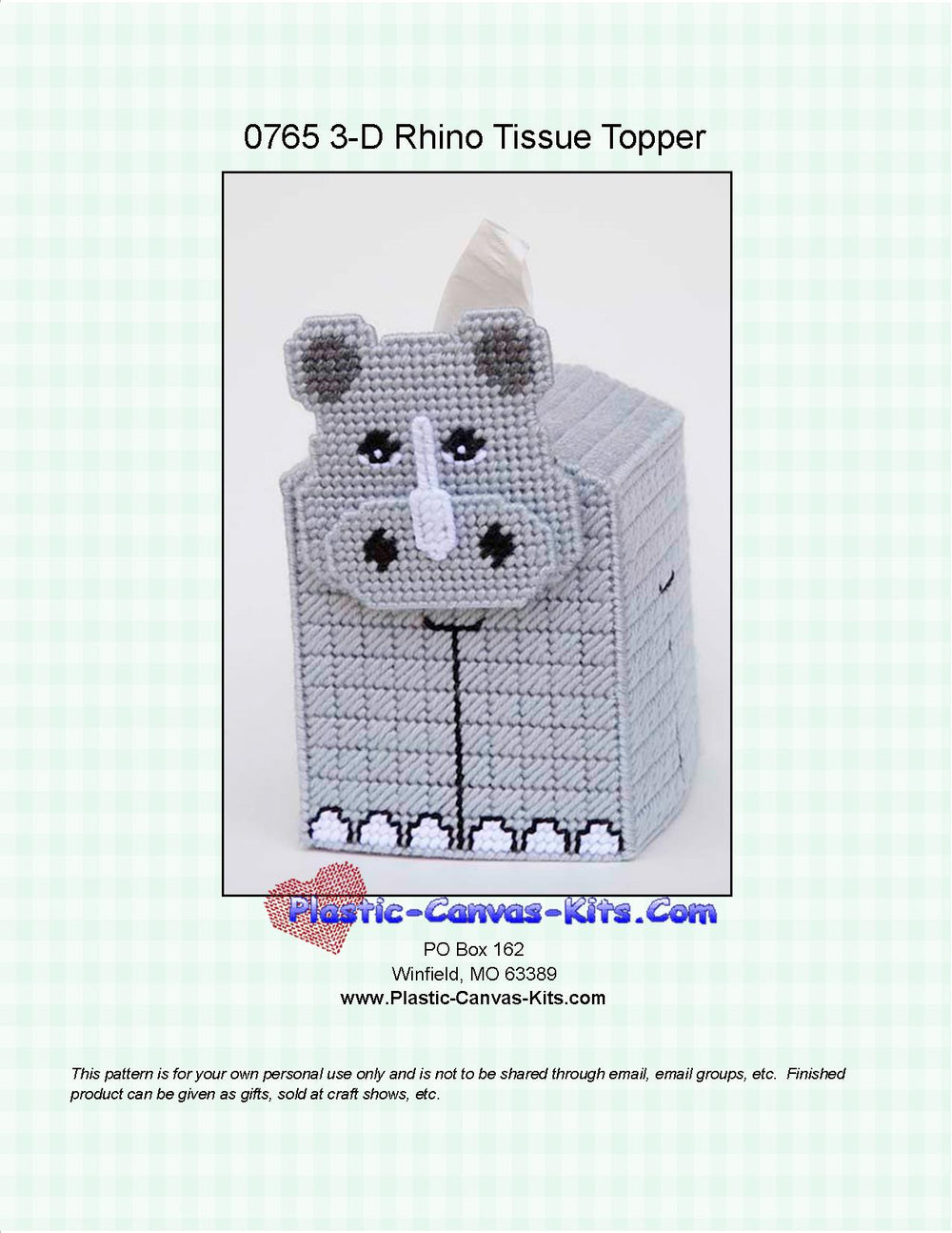 Rhinoceros 3-D Tissue Topper