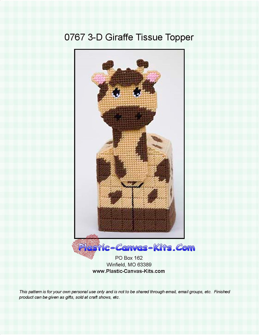 Giraffe 3-D Tissue Topper