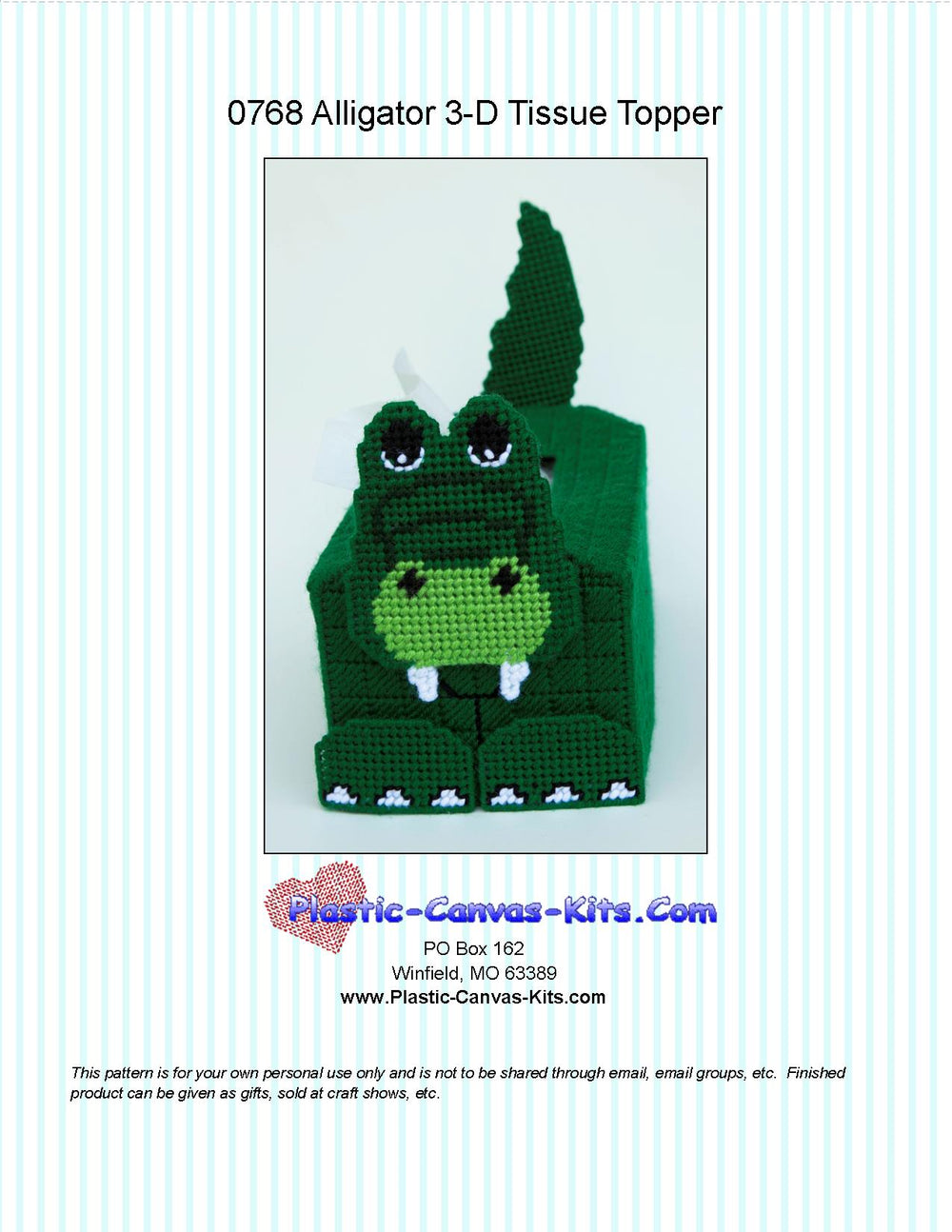 Alligator 3-D Tissue Topper