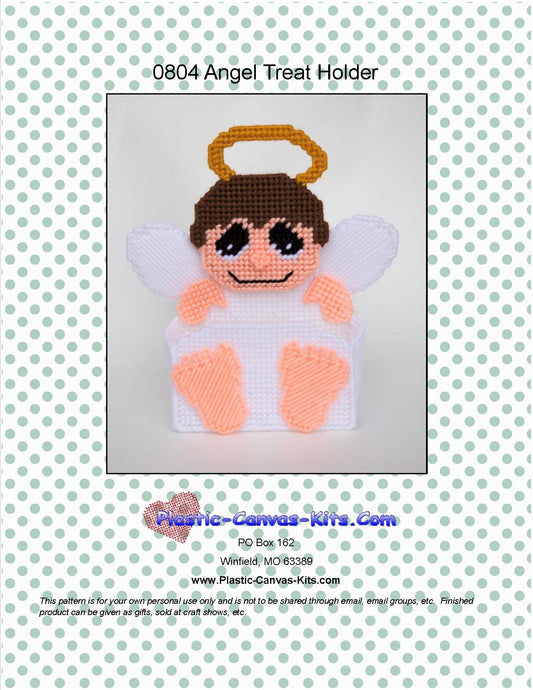 Plastic Canvas-Angel Treat Holder