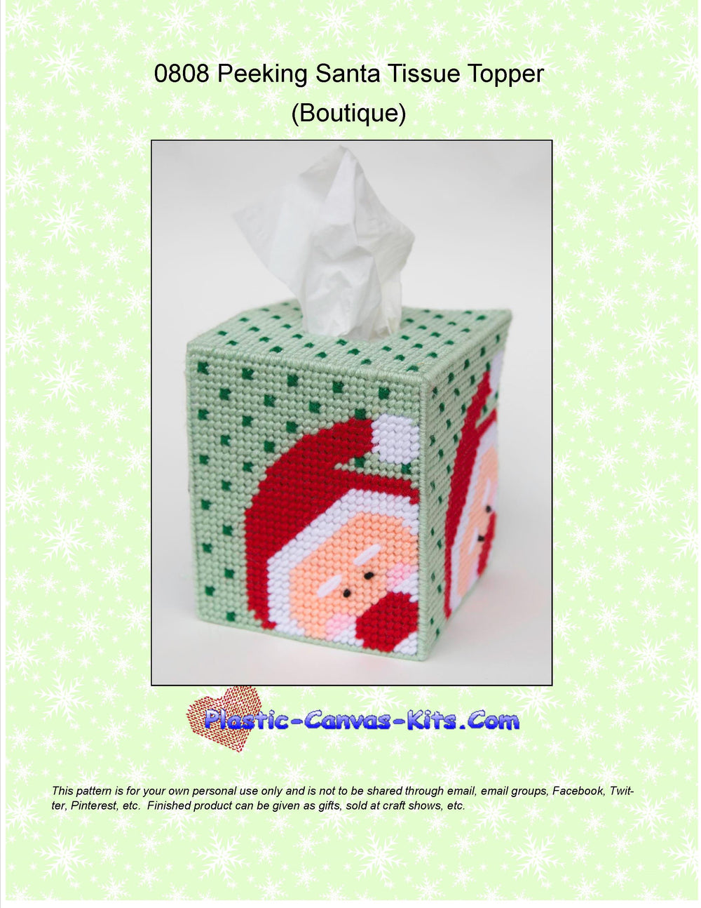 Peeking Santa Tissue Topper