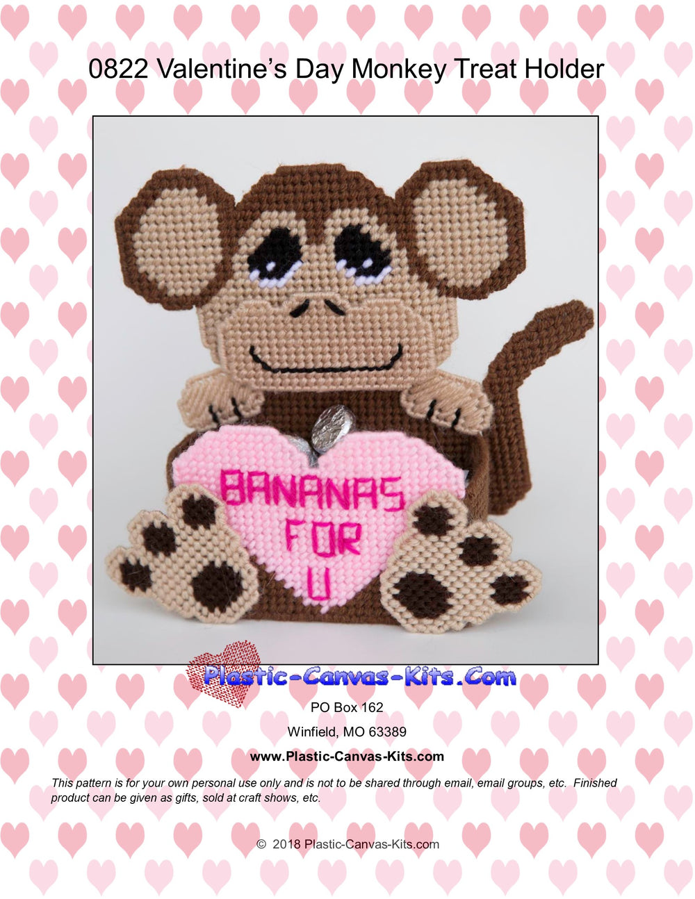 Valentine's Day Monkey Treat Holder