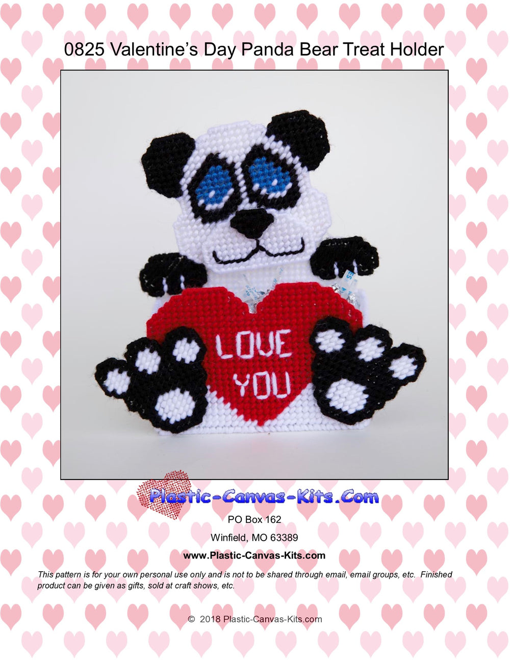 Valentine's Day Panda Treat Holder