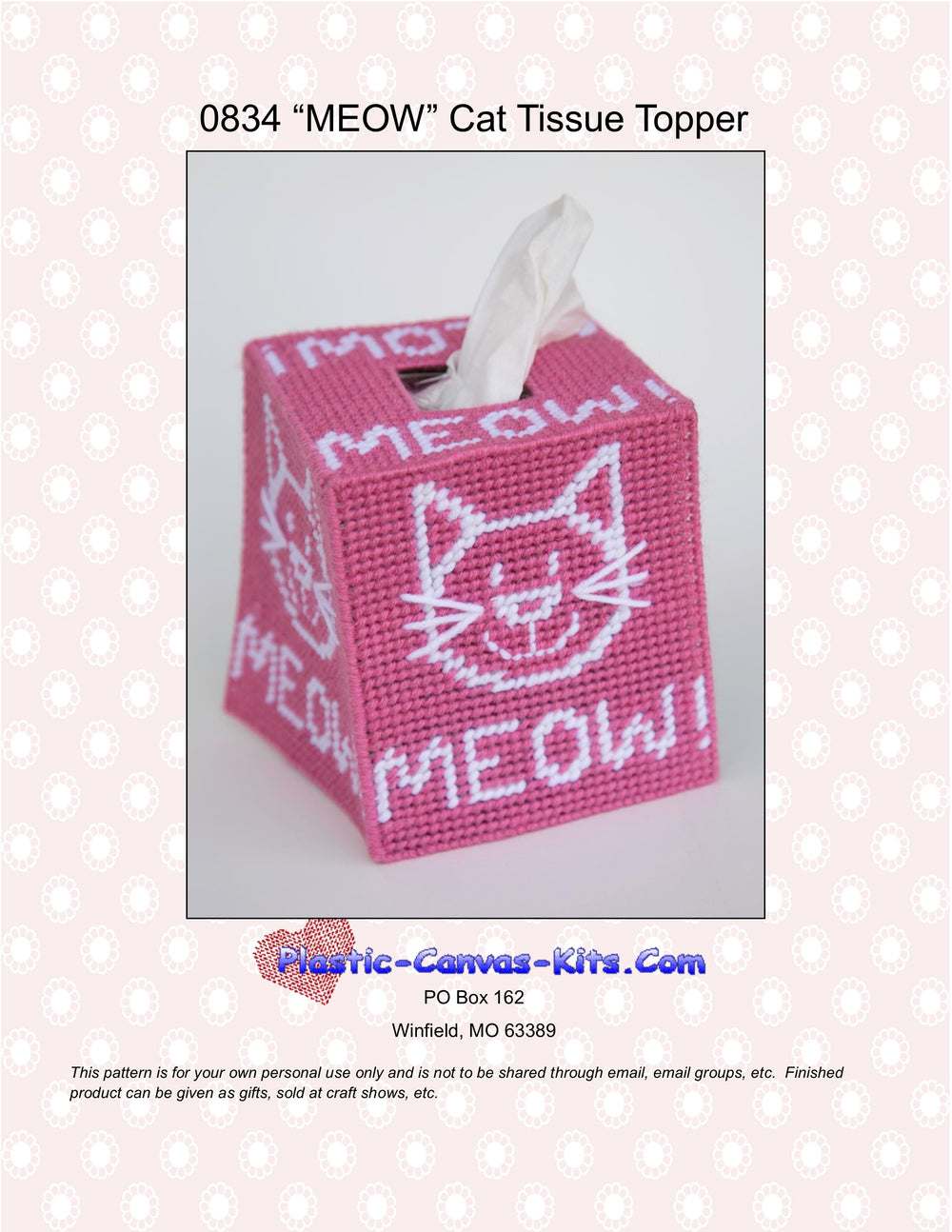 MEOW Kitty Cat Tissue Topper