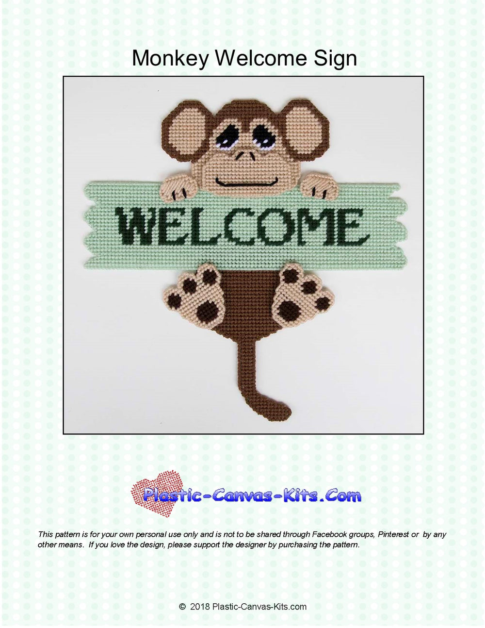 Monkey Welcome Sign