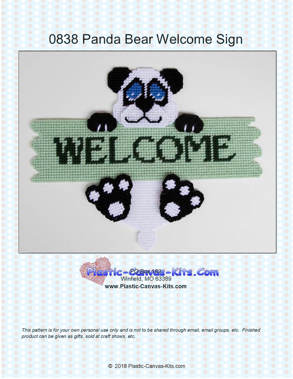 Panda Bear Welcome Sign