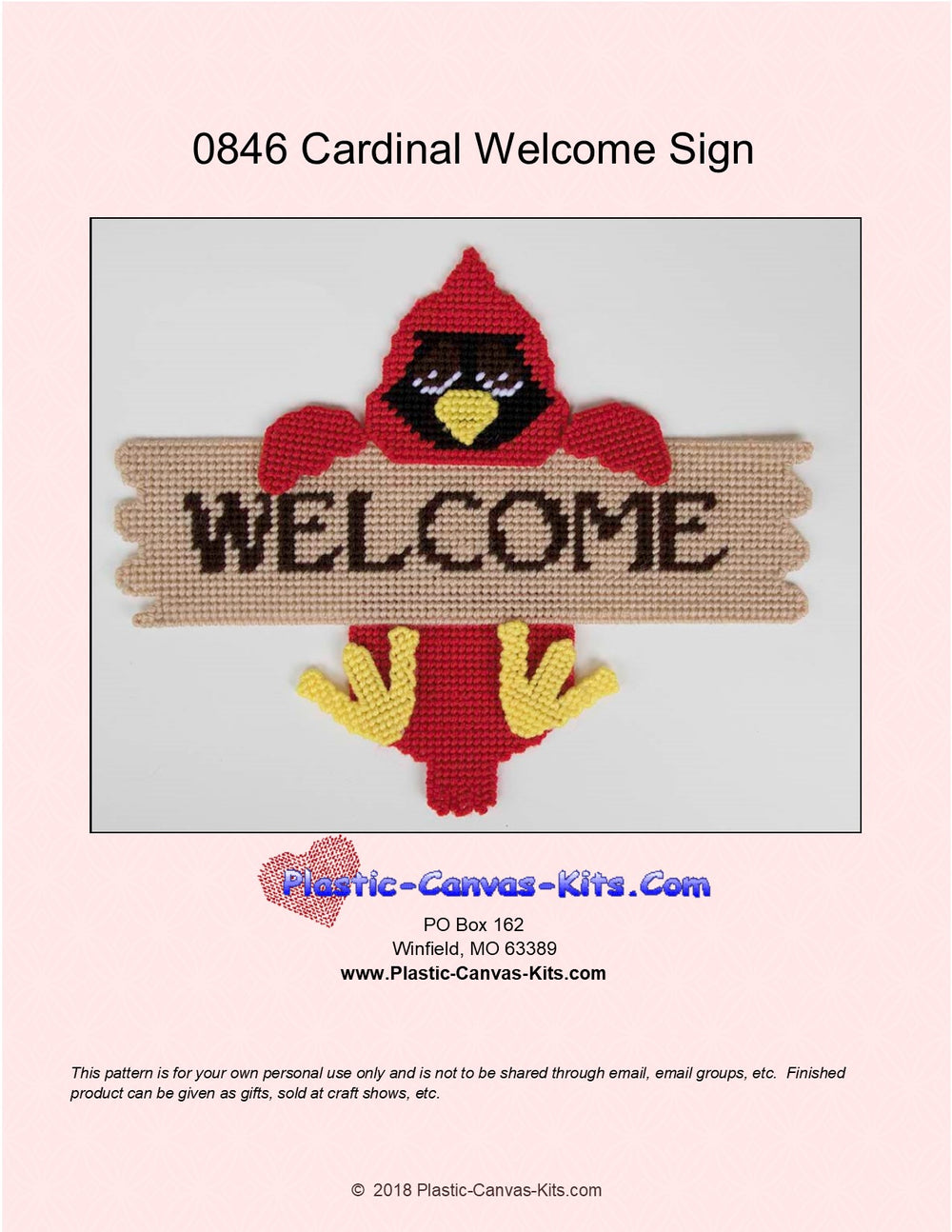 Cute Cardinal Welcome Sign