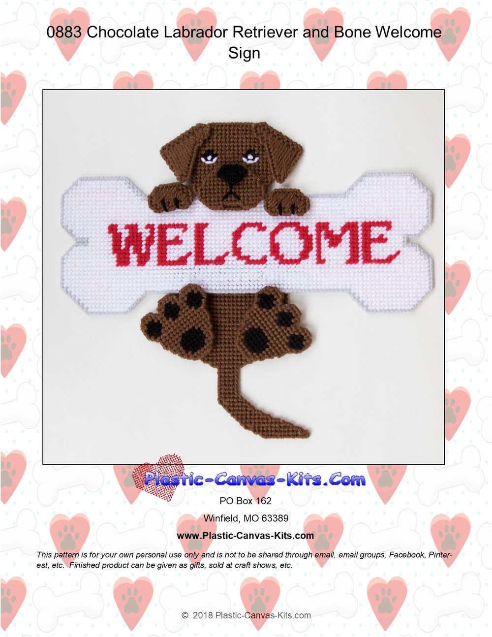 Chocolate Labrador Retriever Welcome Bone