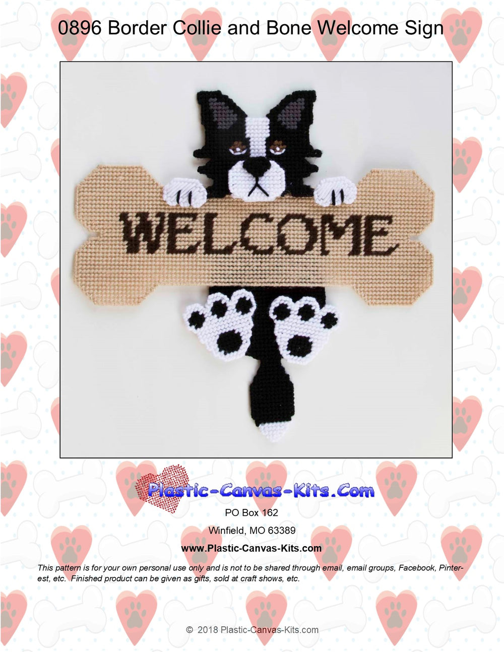 Border Collie Welcome Bone