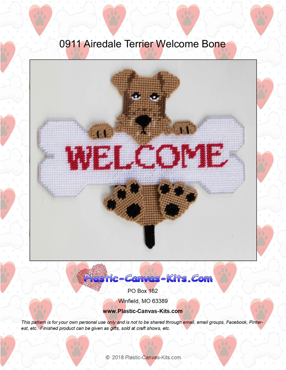 Airedale Terrier Welcome Bone