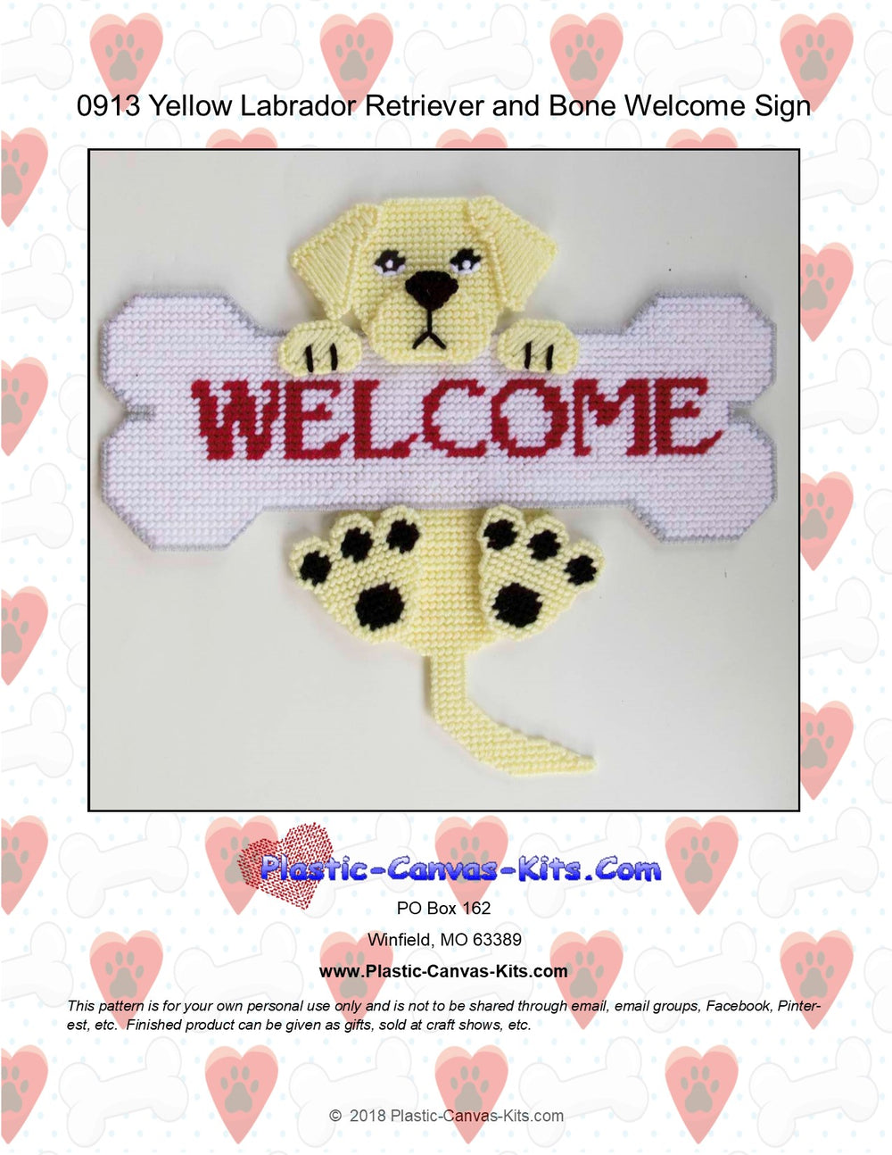 Yellow Labrador Retriever Welcome Bone