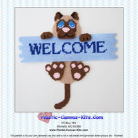 Cute Siamese Cat Welcome Sign