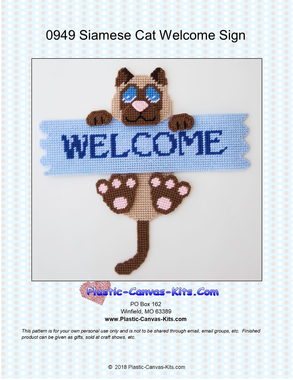 Cute Siamese Cat Welcome Sign