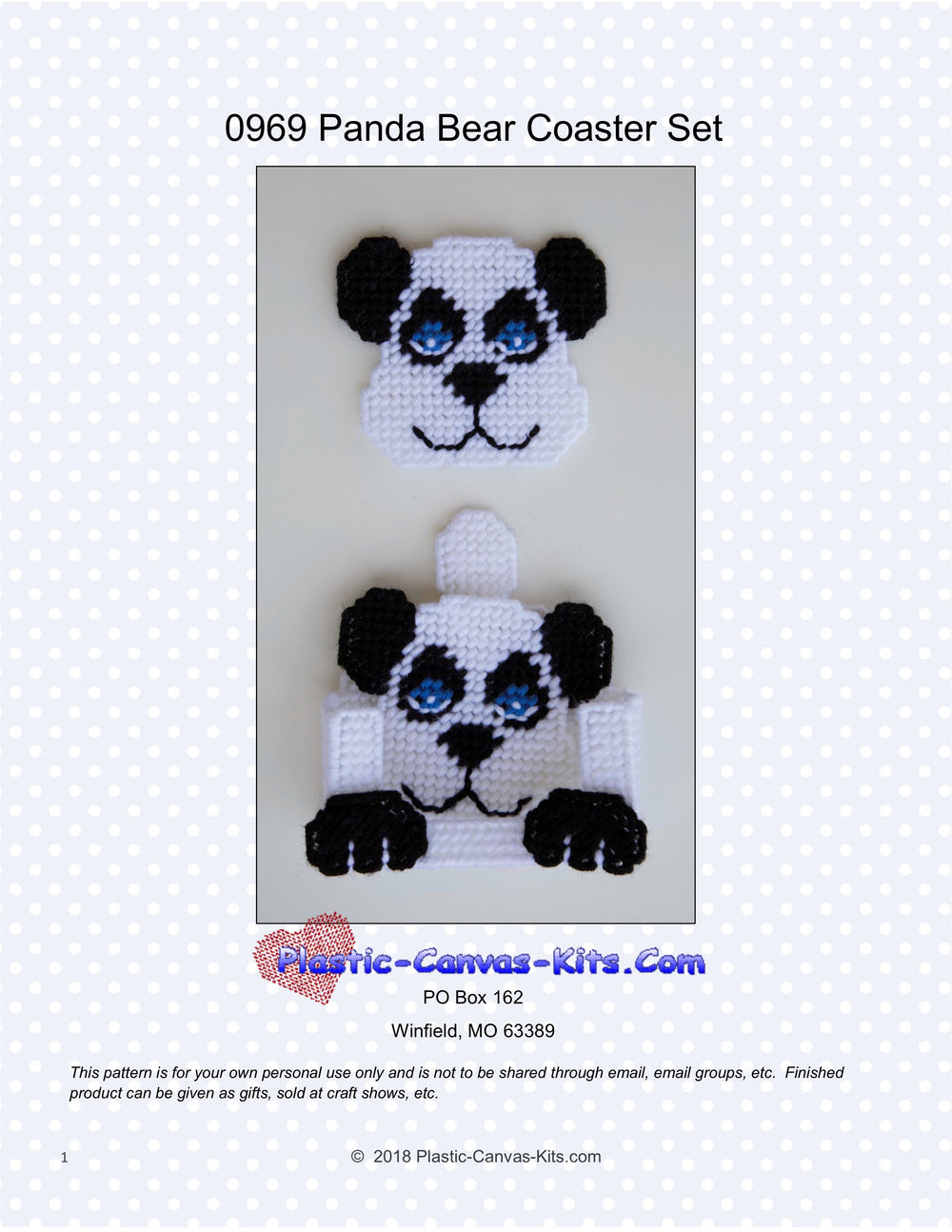 Panda Bear Coaster Set