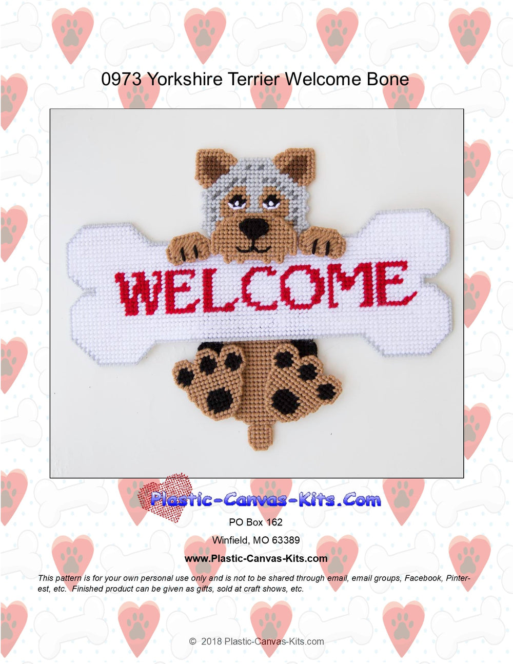 Yorkshire Terrier Welcome Bone