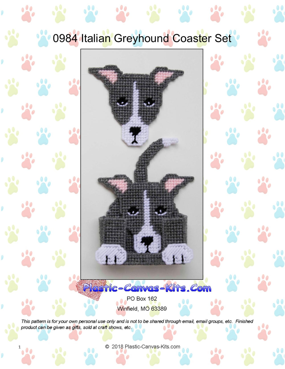 Italian Greyhound Coaster Set