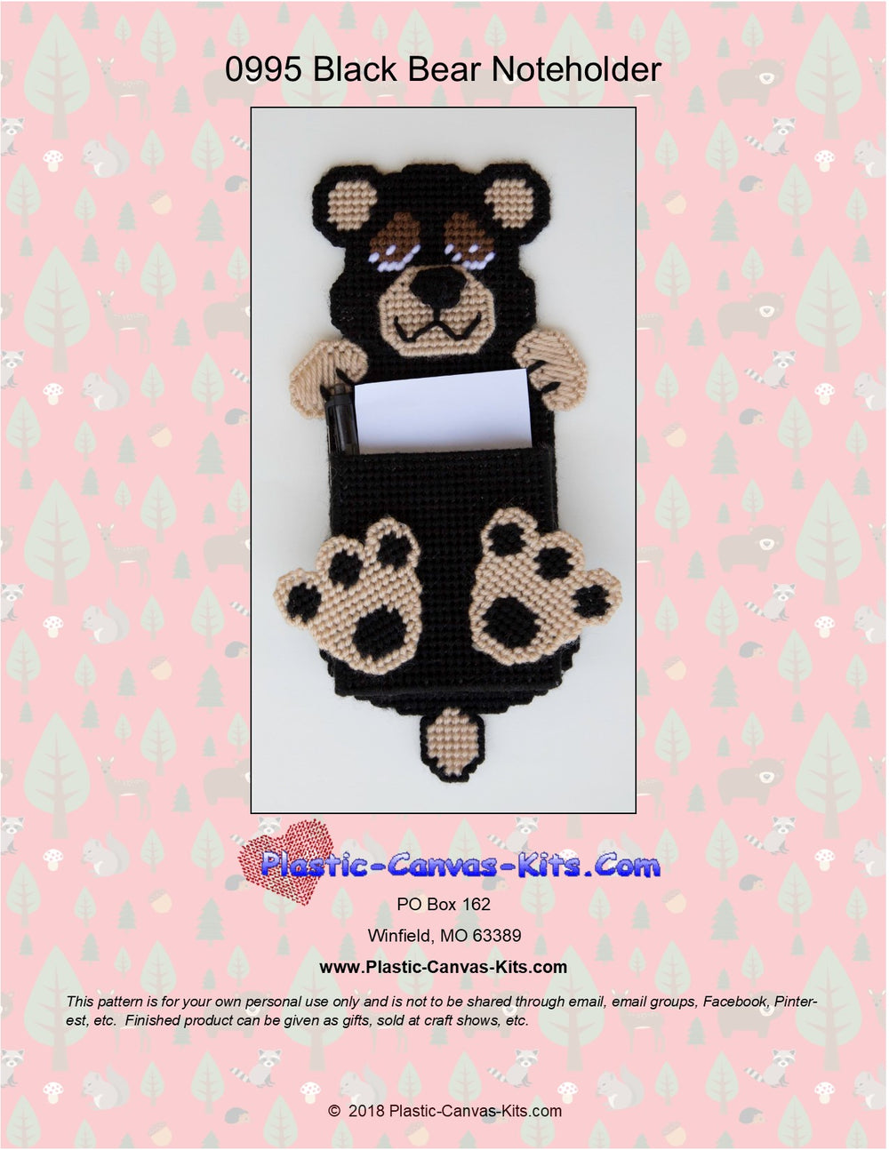 Black Bear Magnetic Noteholder