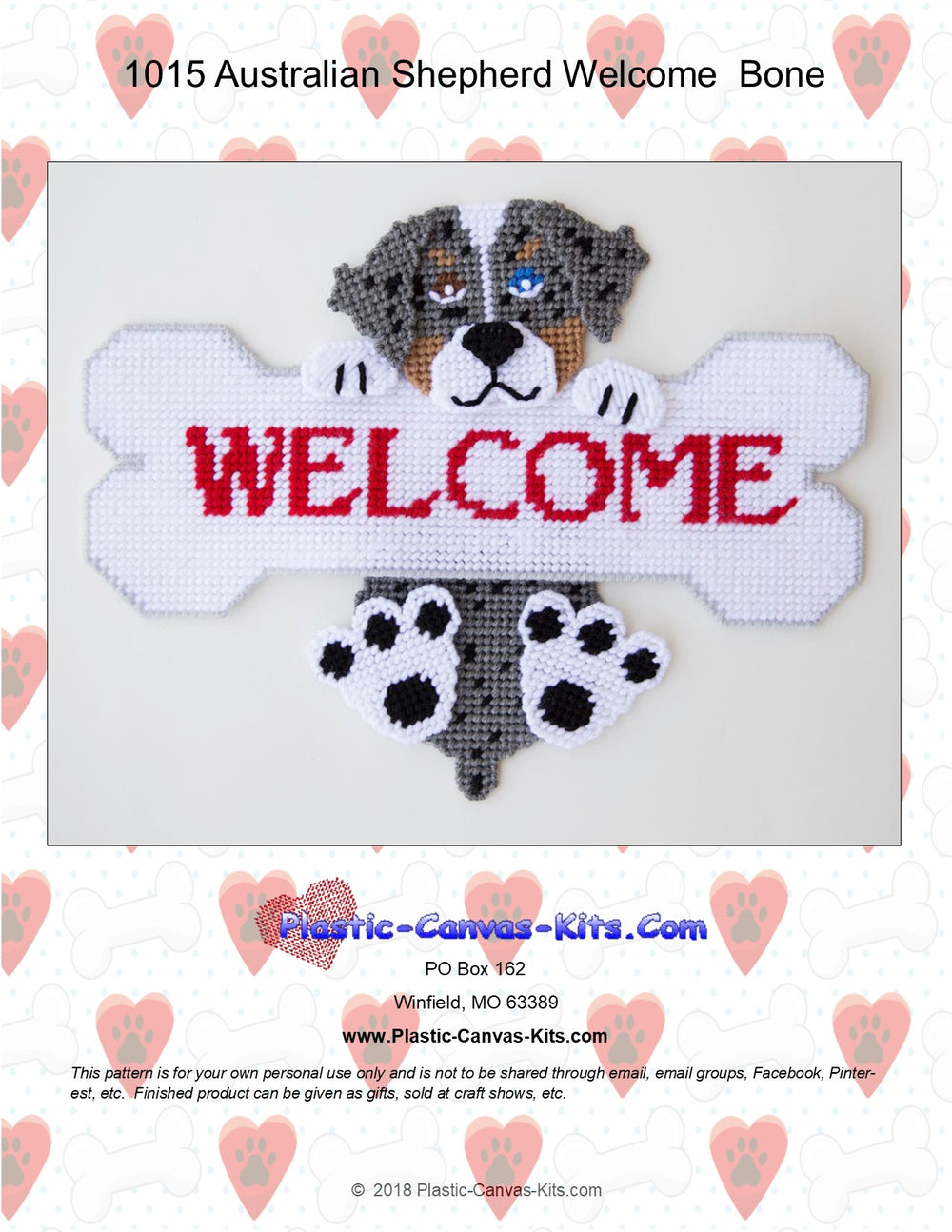 Australian Shepherd Welcome Bone