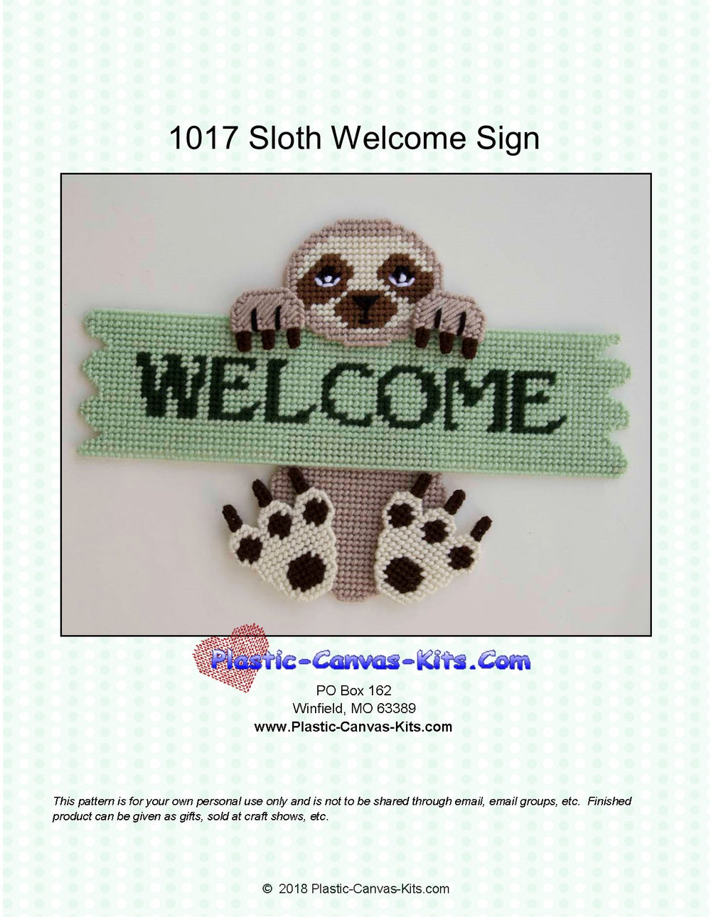 Sloth Welcome Sign