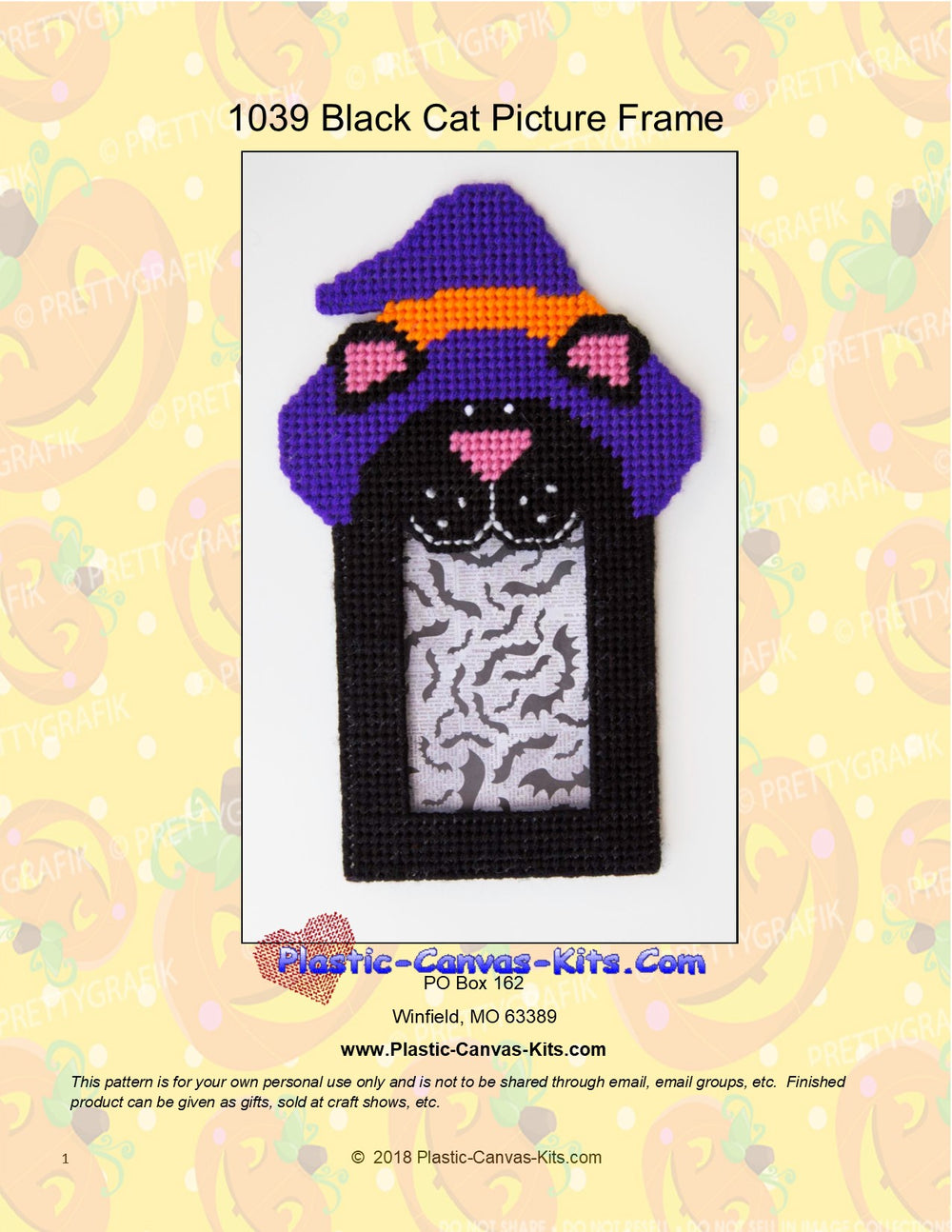Halloween Black Cat Picture Frame