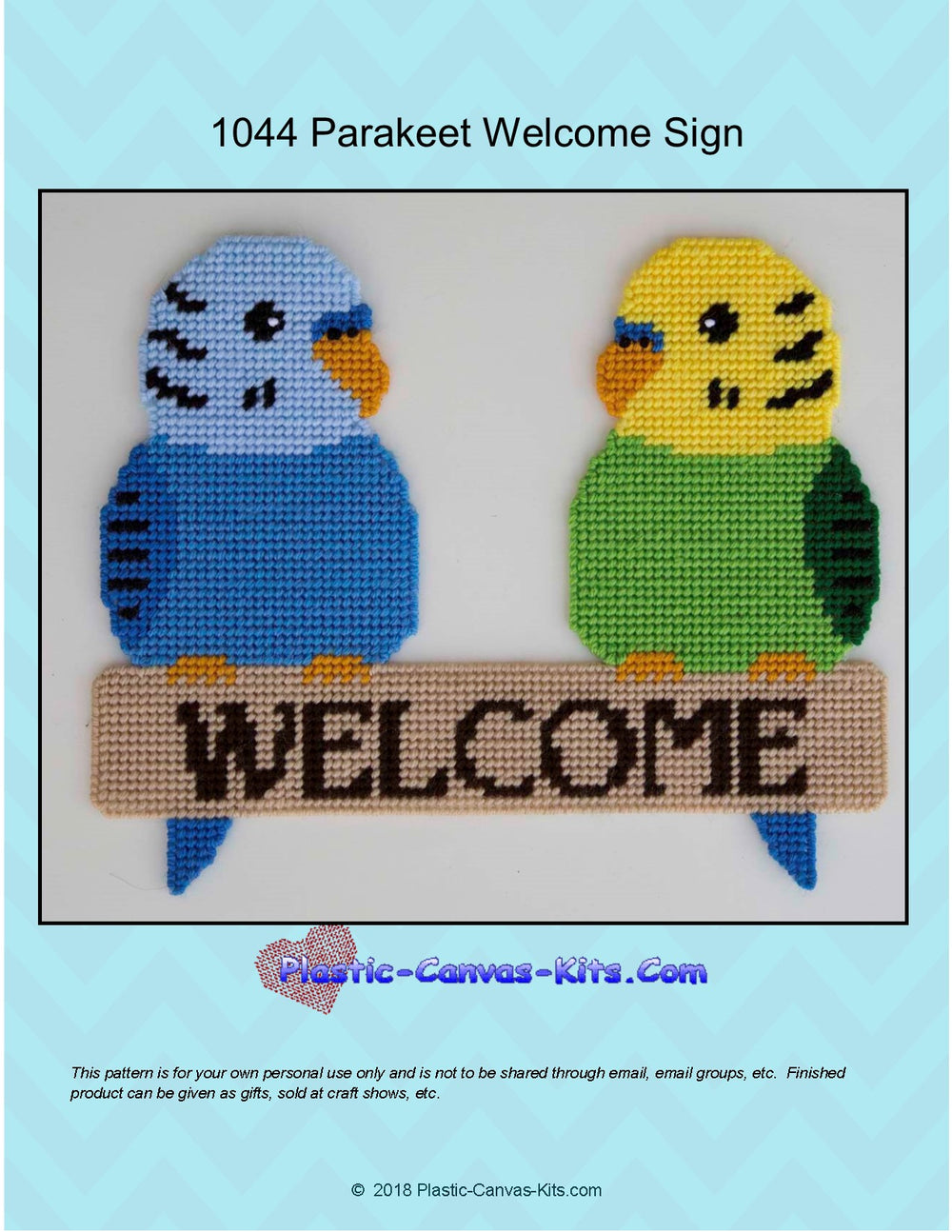 Parakeet Welcome Sign