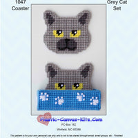 Grey Cat Coaster Set