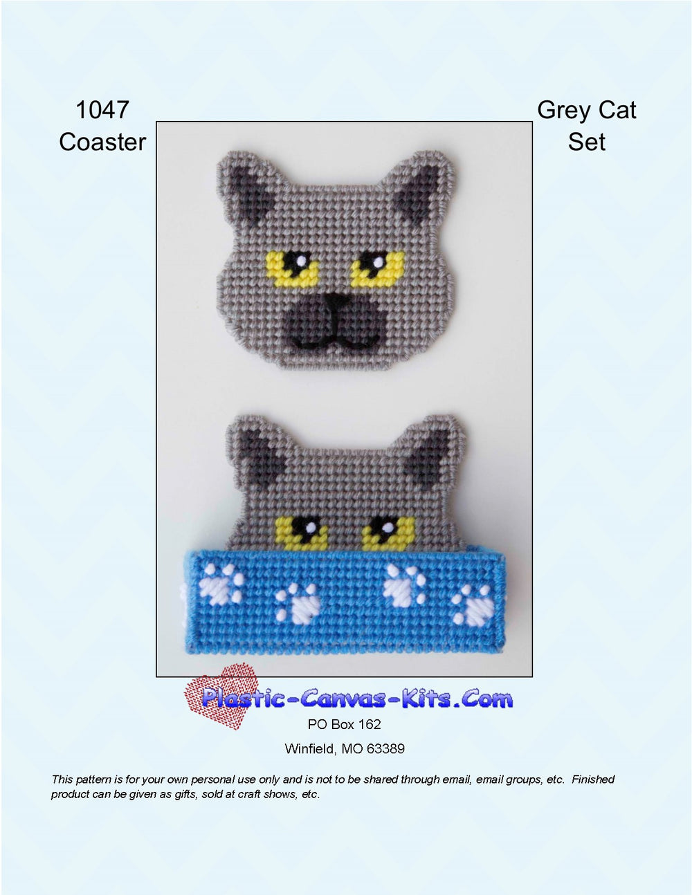 Grey Cat Coaster Set