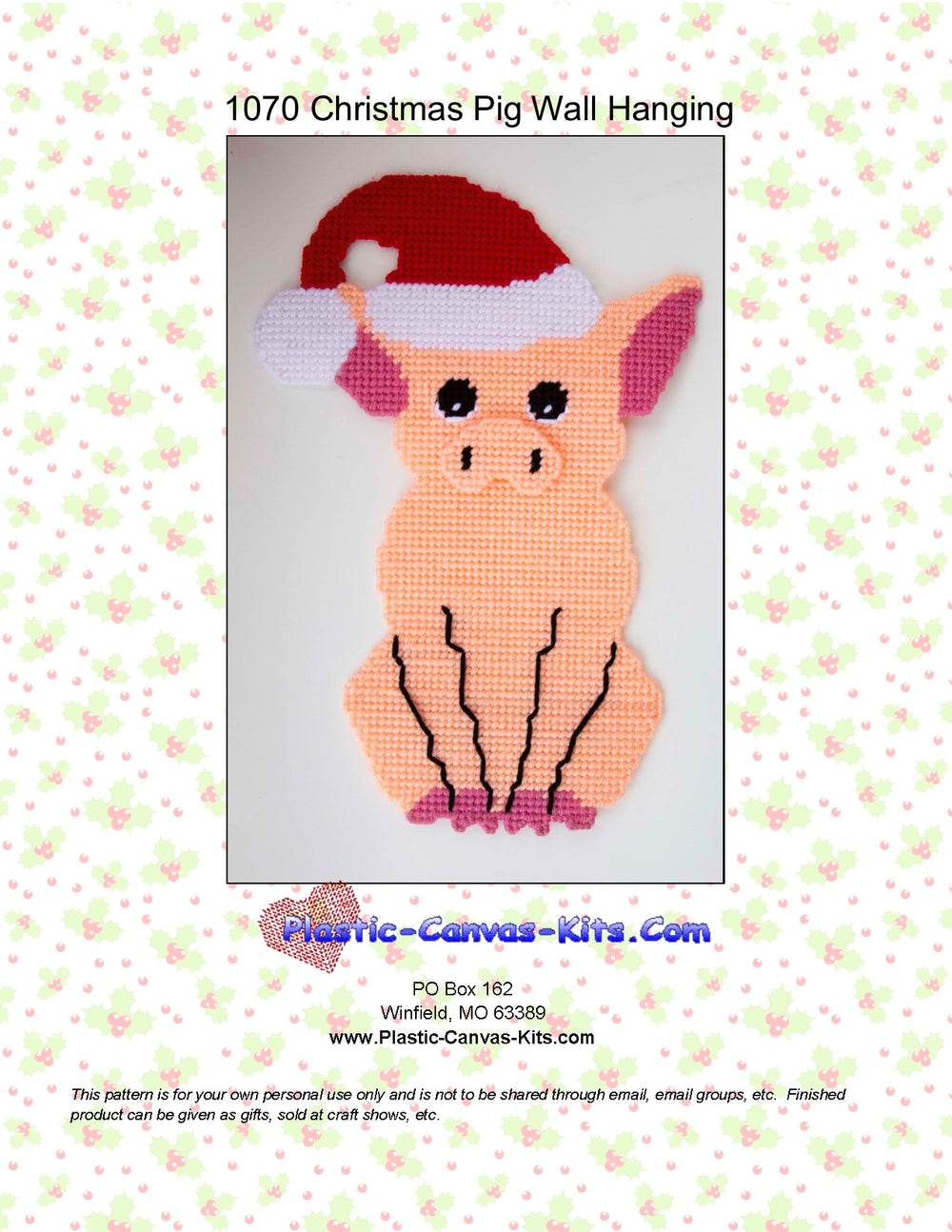 Christmas Pig Wall Hanging