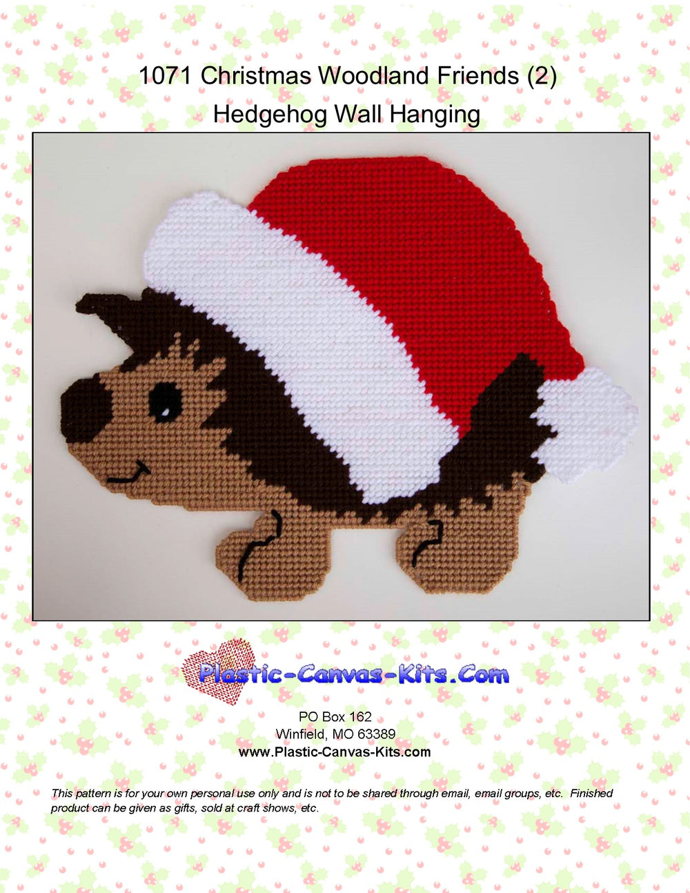 Santa Hedgehog Wall Hanging