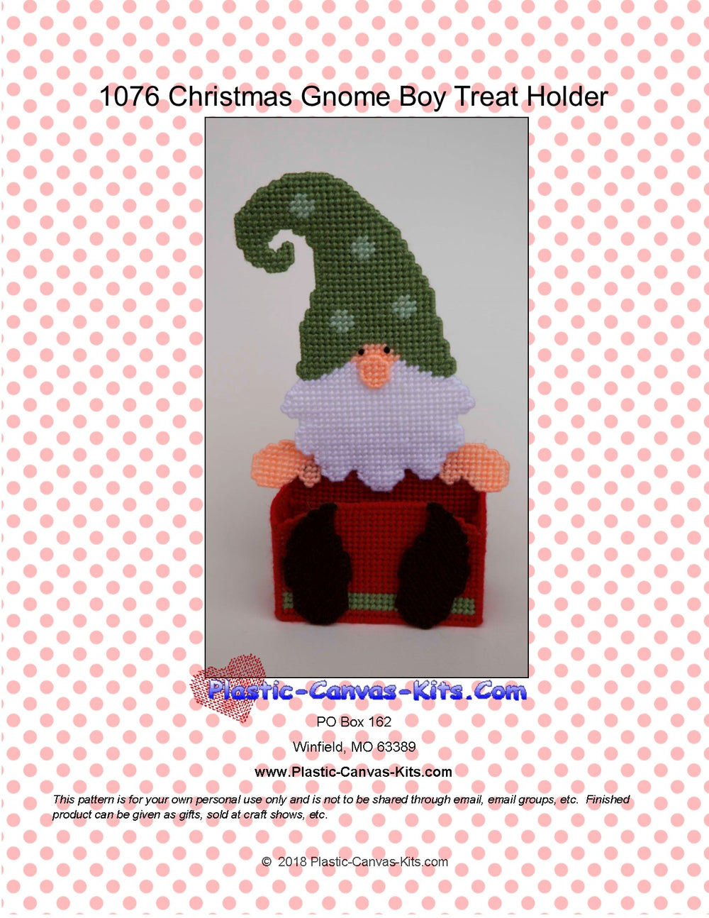Christmas Gnome Boy Treat Holder