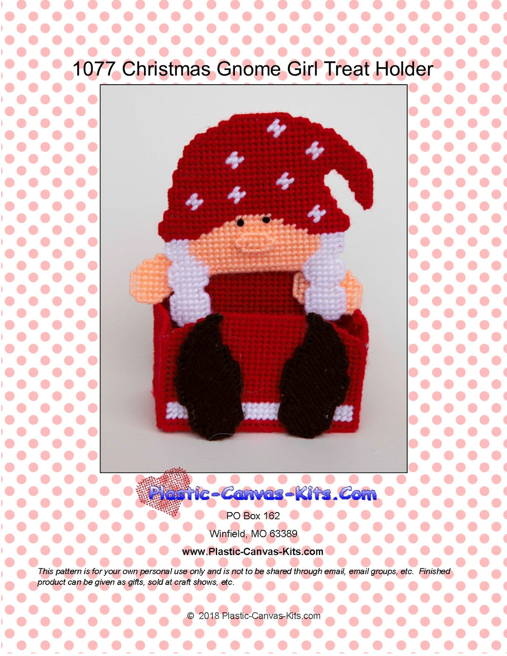 Christmas Gnome Girl Treat Holder