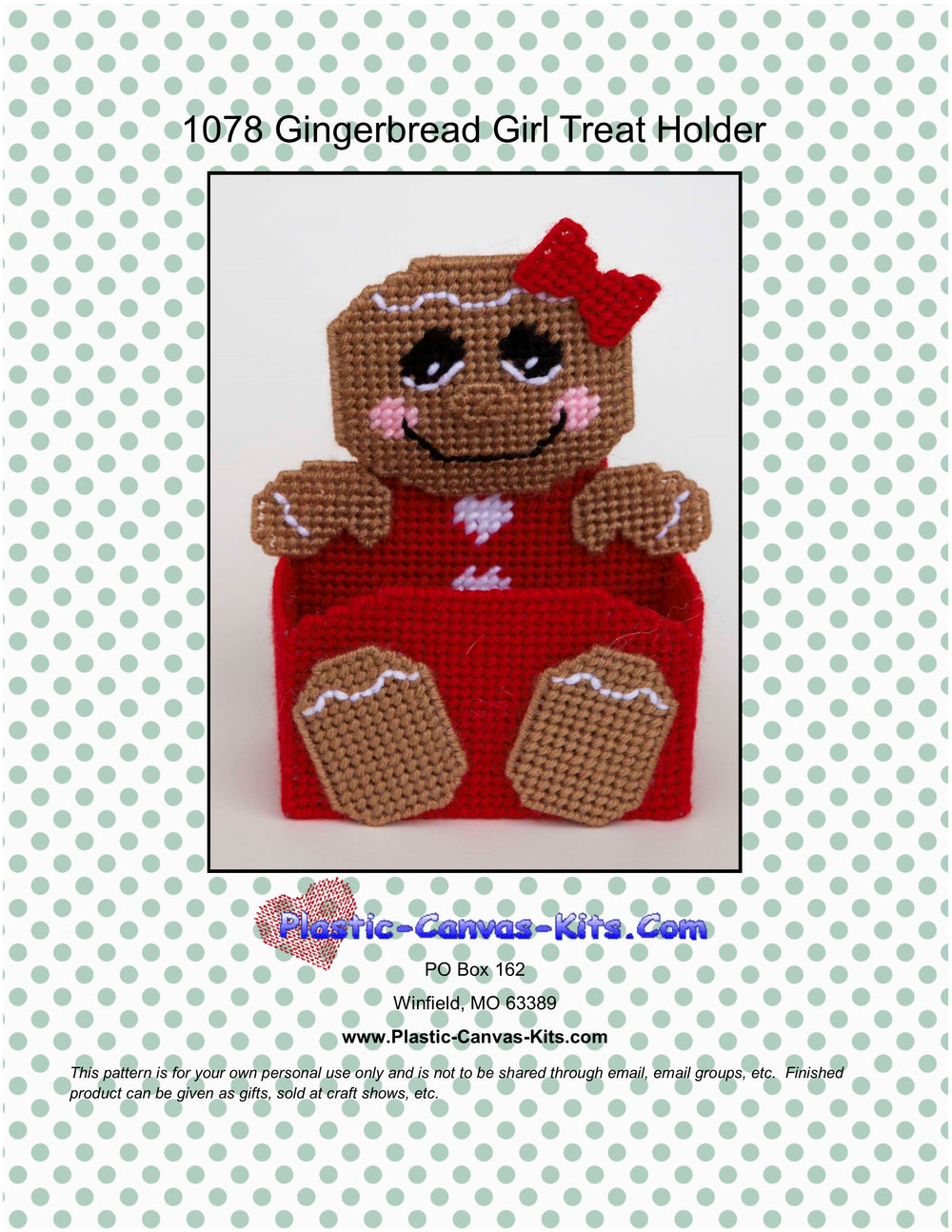 Christmas Gingerbread Girl Treat Holder