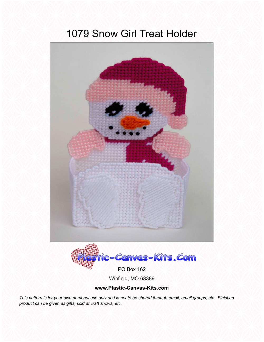 Snowman (Girl) Treat Holder