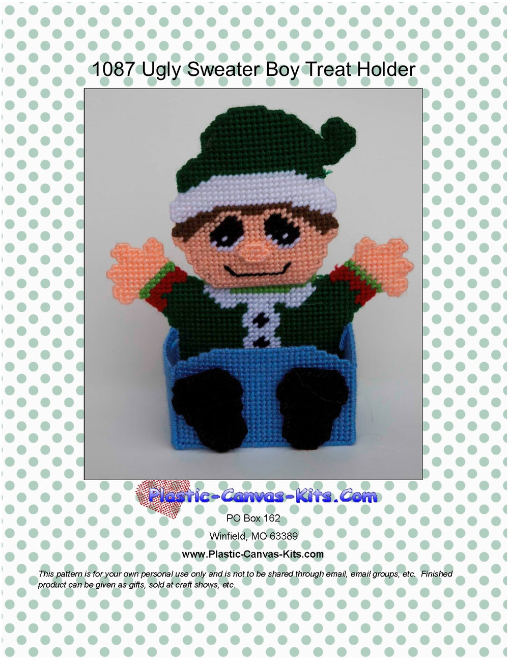 Christmas Ugly Sweater Boy Treat Holder