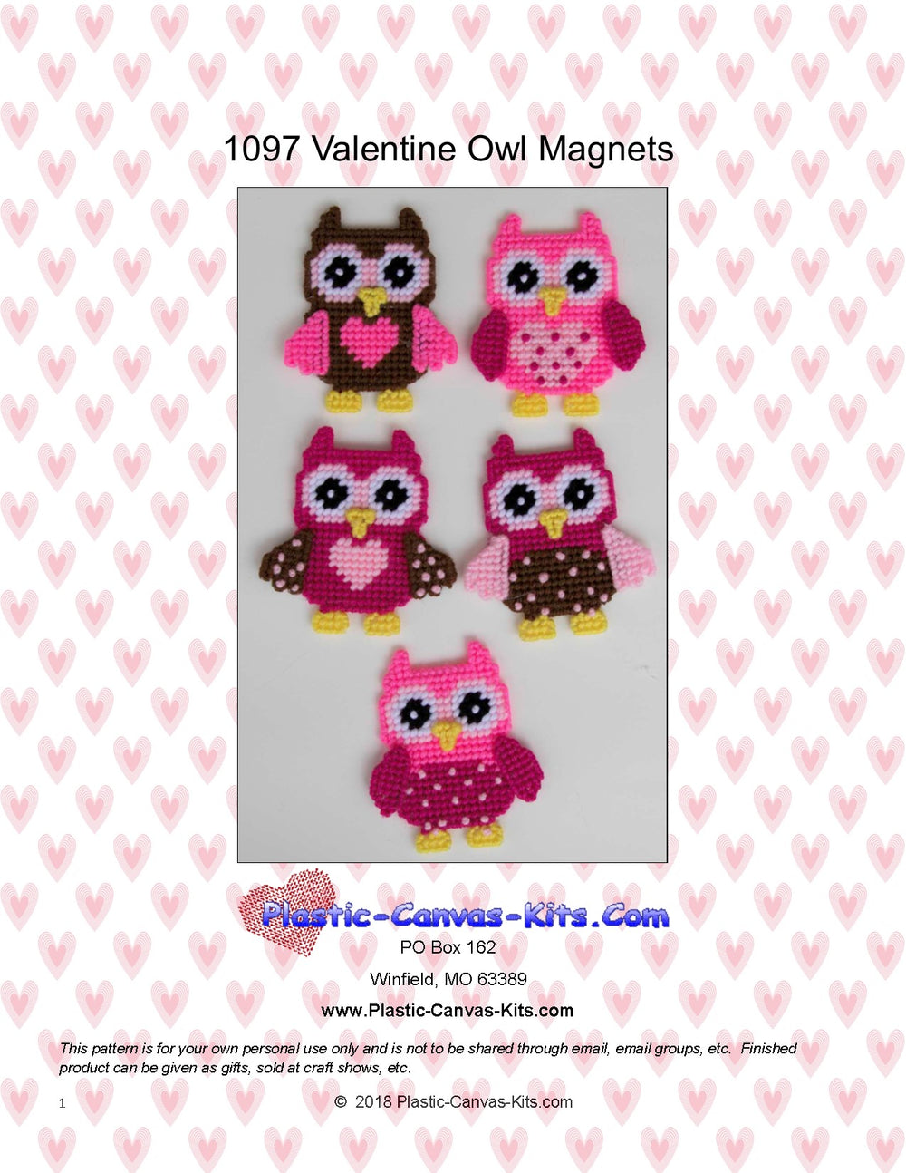 Valentine's Day Owl Magnet Set