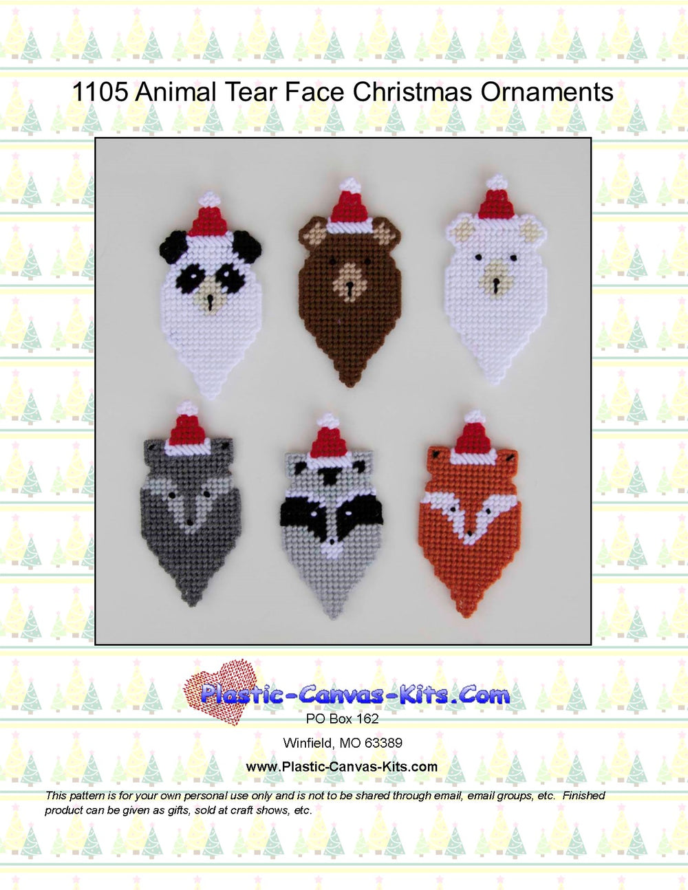 Animal Tear Face Christmas Ornaments