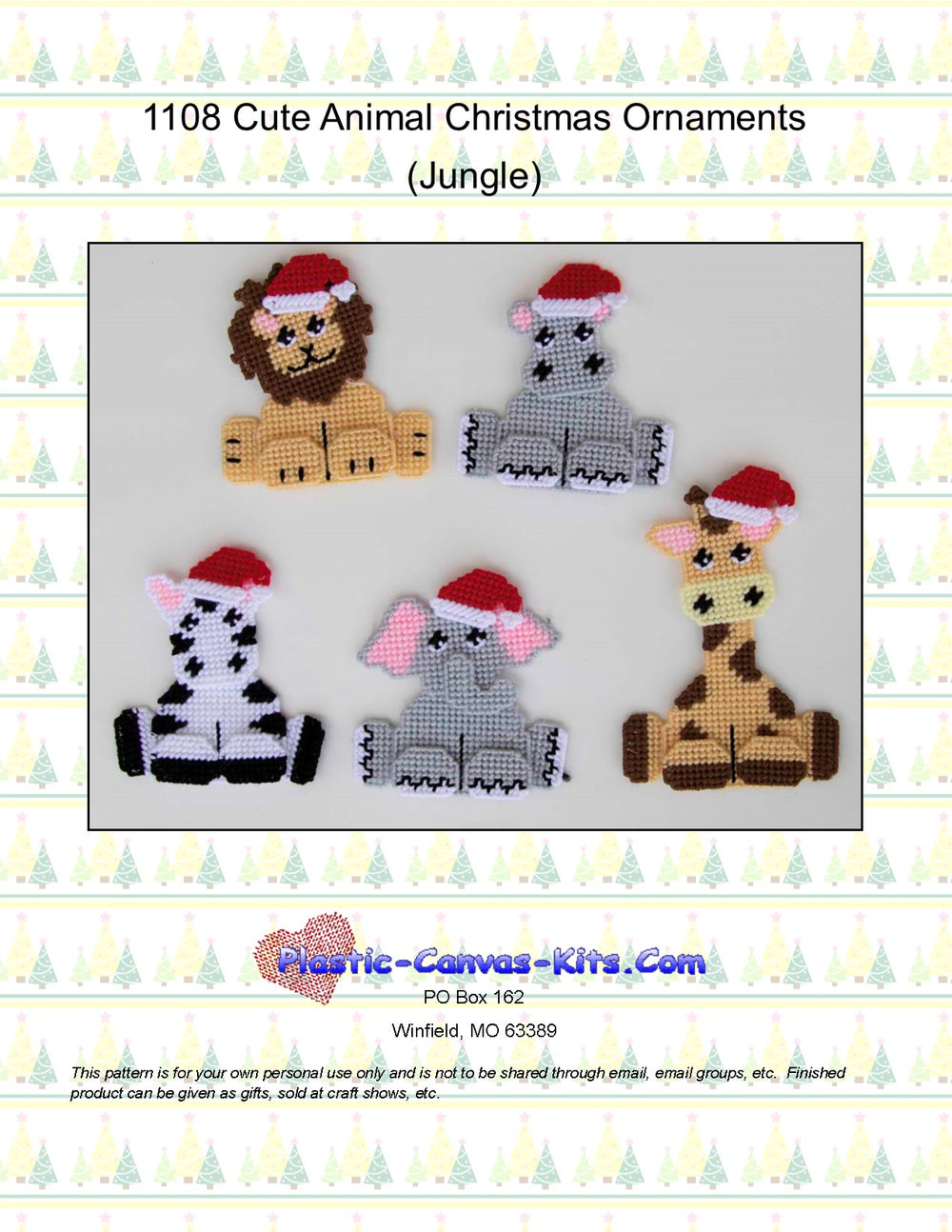 Jungle Animal Christmas Ornaments