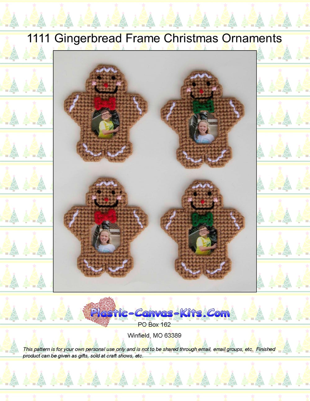 Gingerbread Man Picture Frame Ornaments