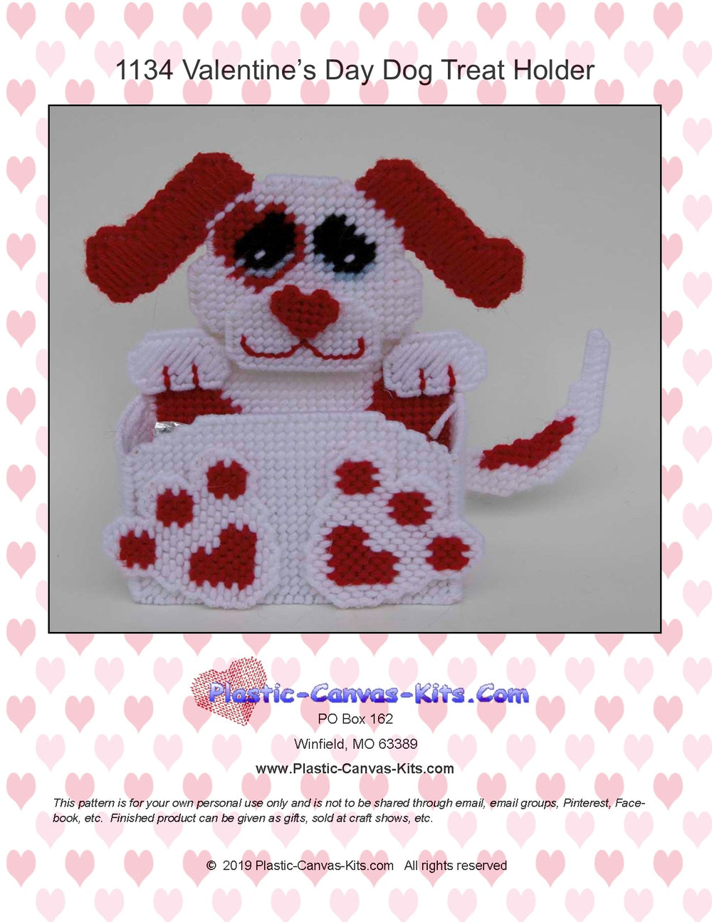 Valentine's Red and White Dog Treat Holder