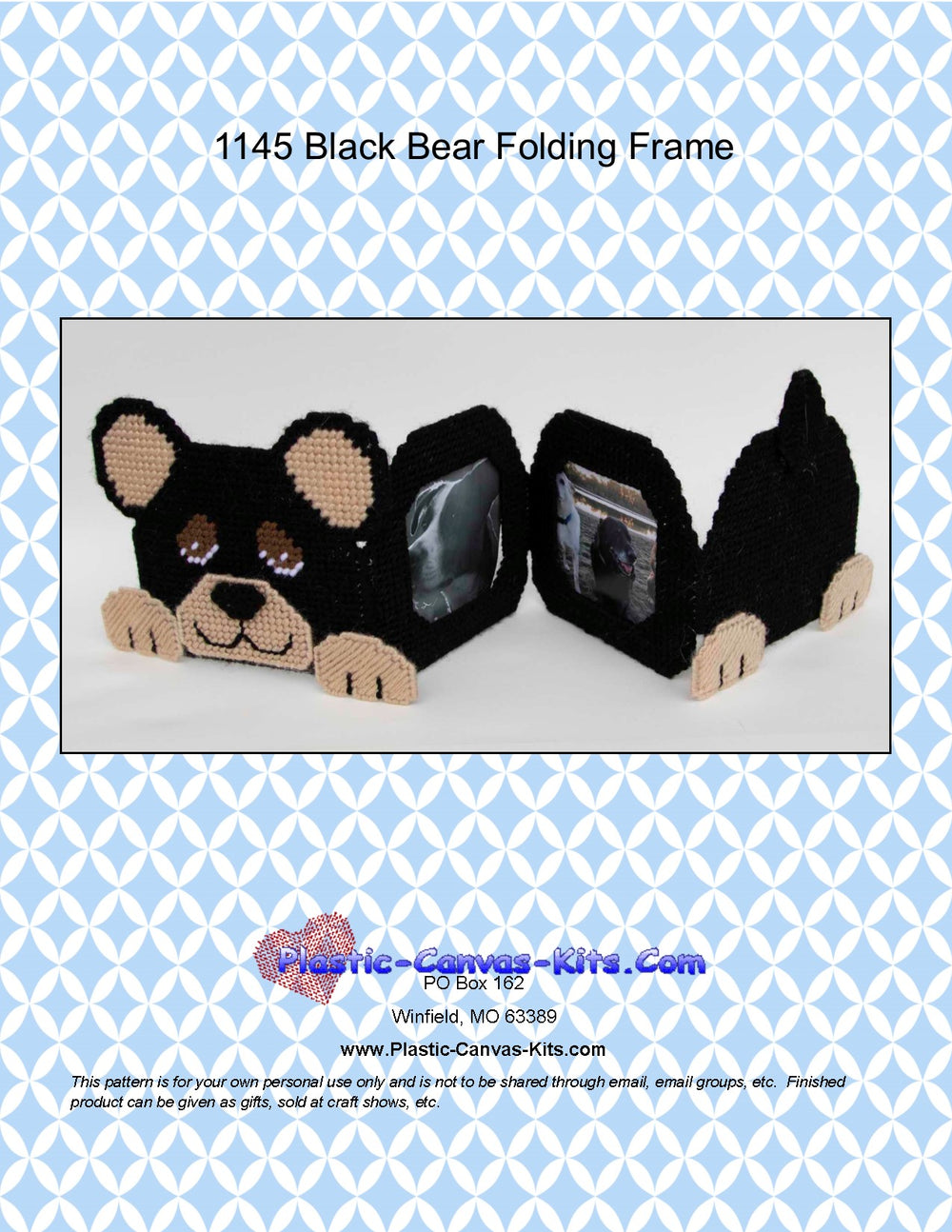 Black Bear Folding Picture Frame
