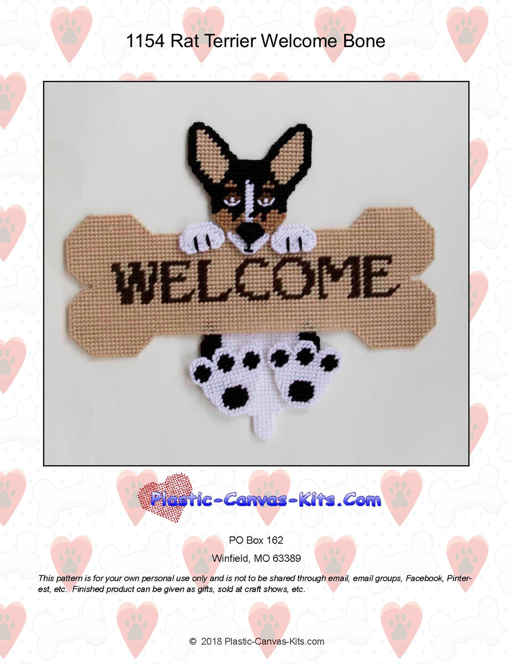 Rat Terrier Welcome Bone