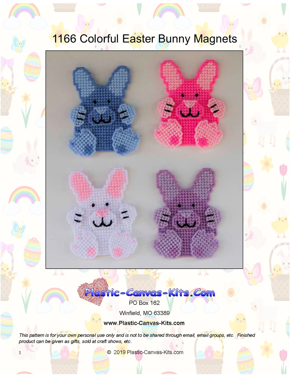 Colorful Easter Bunny Magnets