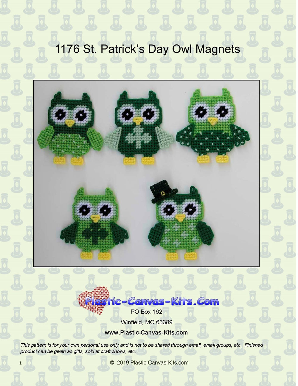 St. Patrick's Day Owl Magnets