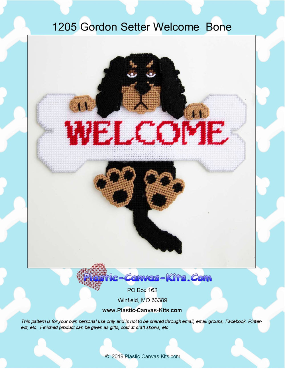 Gordon Setter Welcome Bone