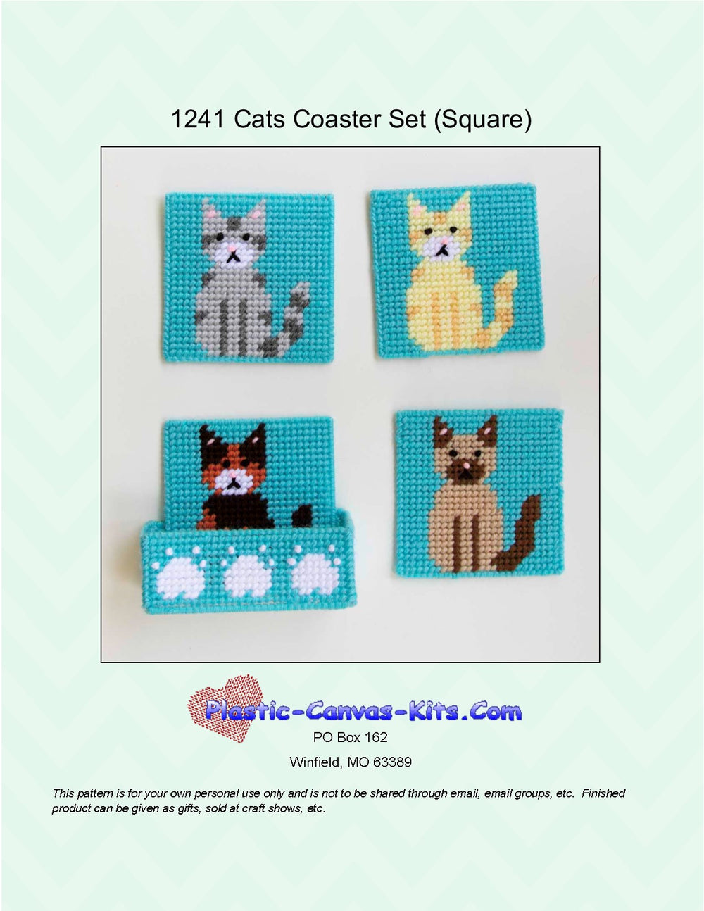Cats Square Coaster Set