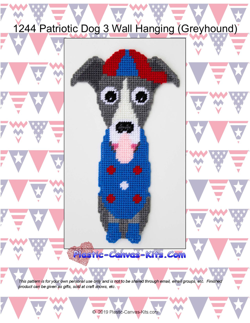 Patriotic Dog 3 Wall Hanging