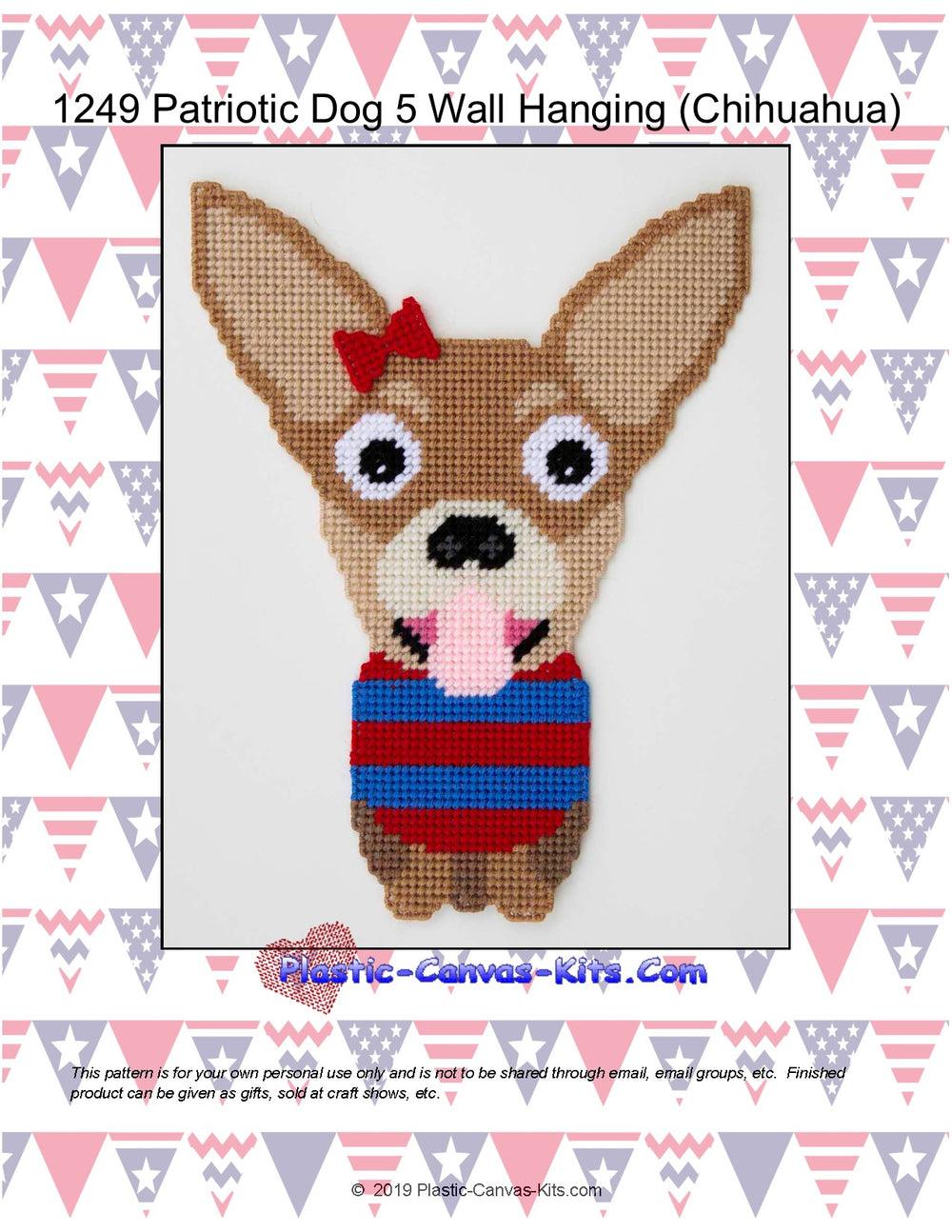 Patriotic Dog 5 Wall Hanging